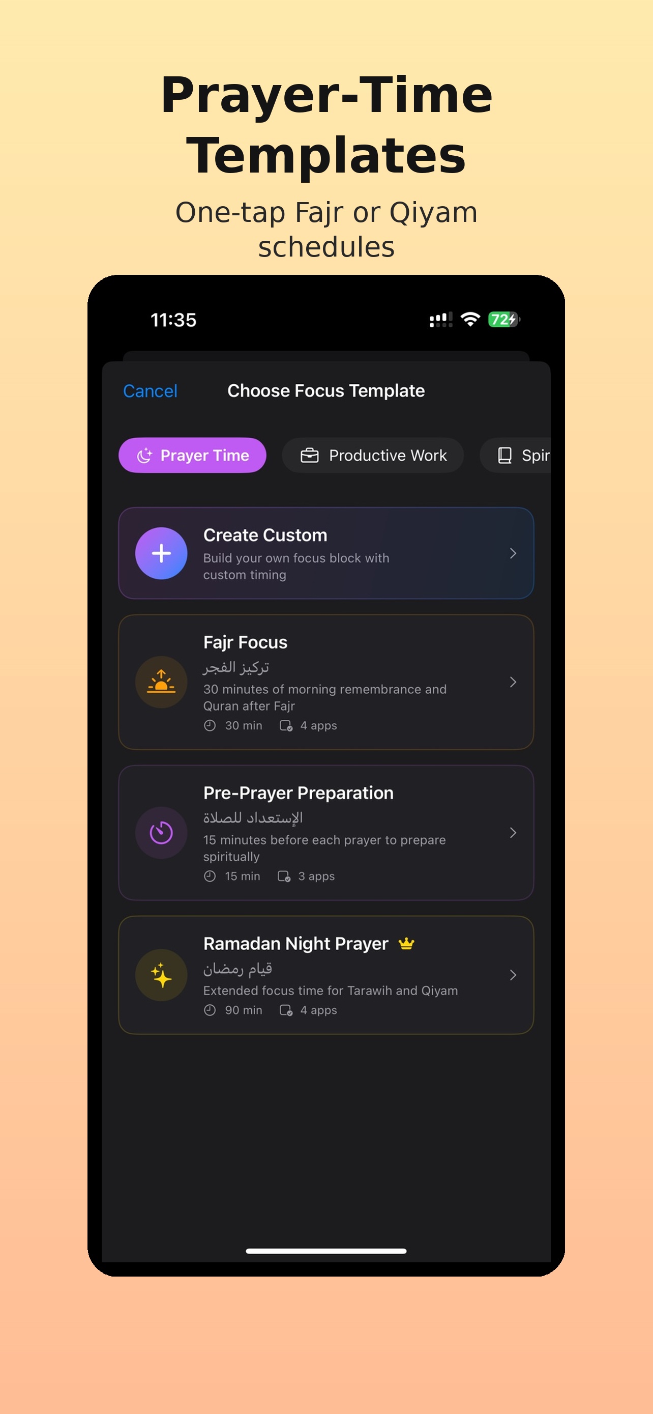Muslim Prayer Time Templates - Noor Focus