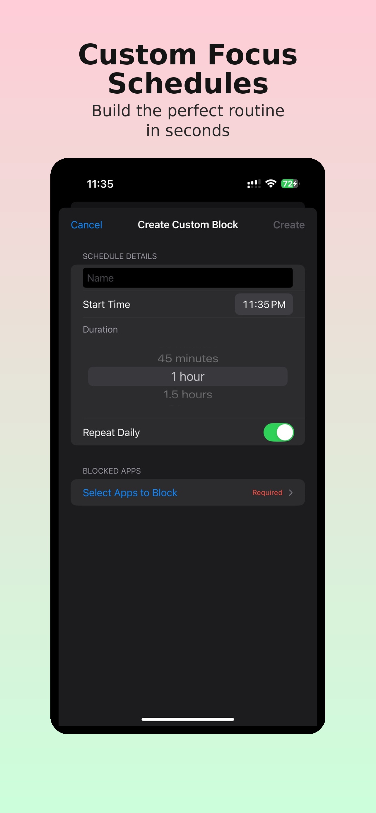 Custom Muslim Focus Schedules - Islamic App Blocker